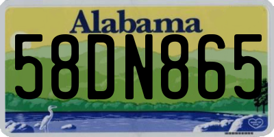 AL license plate 58DN865