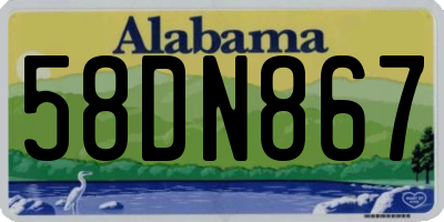 AL license plate 58DN867