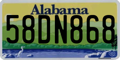 AL license plate 58DN868