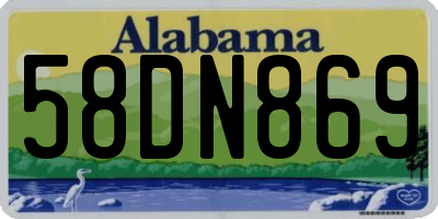 AL license plate 58DN869