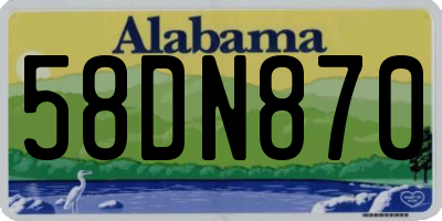 AL license plate 58DN870