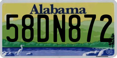 AL license plate 58DN872