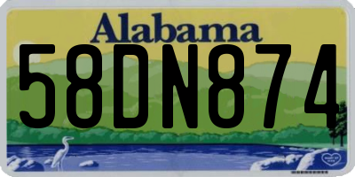 AL license plate 58DN874