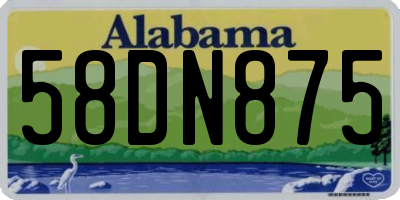 AL license plate 58DN875
