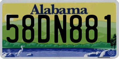 AL license plate 58DN881