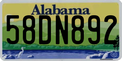 AL license plate 58DN892
