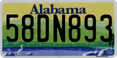 AL license plate 58DN893