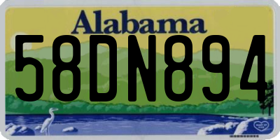 AL license plate 58DN894