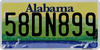 AL license plate 58DN899