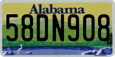 AL license plate 58DN908