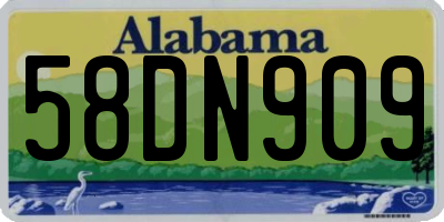 AL license plate 58DN909