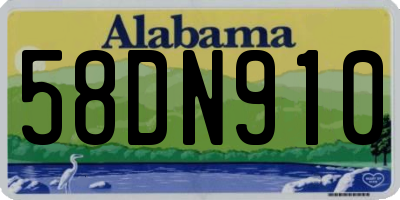 AL license plate 58DN910