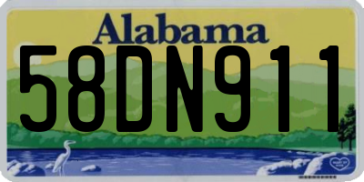 AL license plate 58DN911