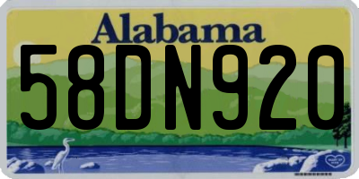 AL license plate 58DN920
