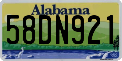 AL license plate 58DN921