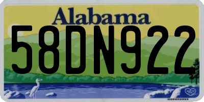 AL license plate 58DN922