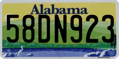 AL license plate 58DN923