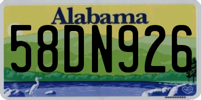 AL license plate 58DN926