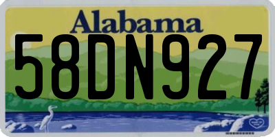 AL license plate 58DN927
