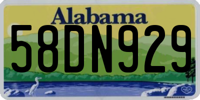 AL license plate 58DN929