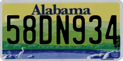 AL license plate 58DN934