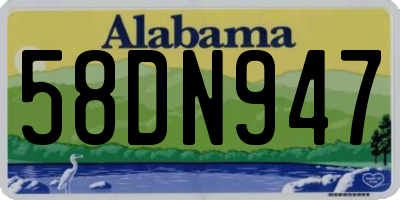 AL license plate 58DN947