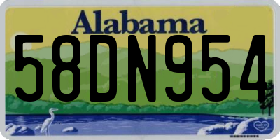 AL license plate 58DN954