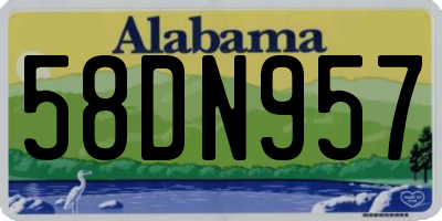 AL license plate 58DN957
