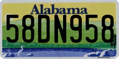 AL license plate 58DN958