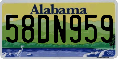AL license plate 58DN959
