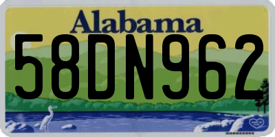 AL license plate 58DN962
