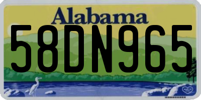 AL license plate 58DN965