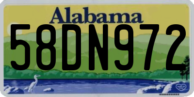 AL license plate 58DN972