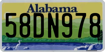 AL license plate 58DN978