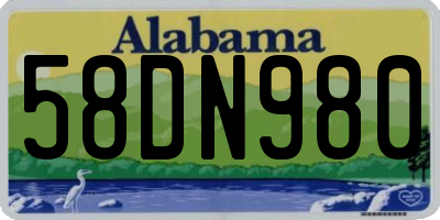 AL license plate 58DN980