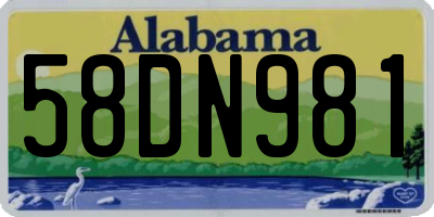 AL license plate 58DN981