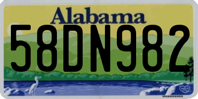 AL license plate 58DN982