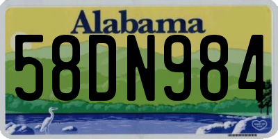 AL license plate 58DN984