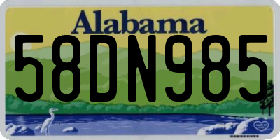 AL license plate 58DN985