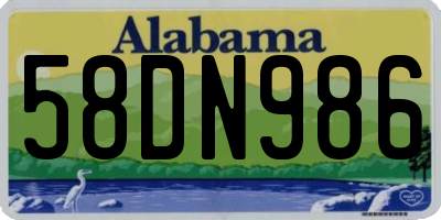 AL license plate 58DN986