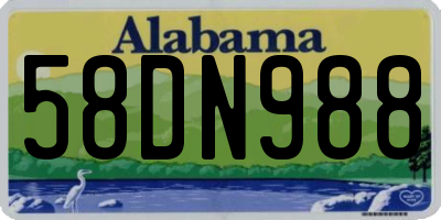 AL license plate 58DN988
