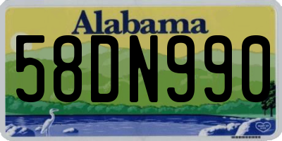 AL license plate 58DN990