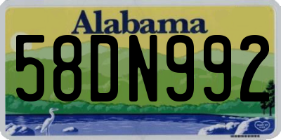 AL license plate 58DN992