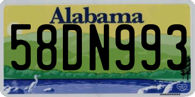 AL license plate 58DN993