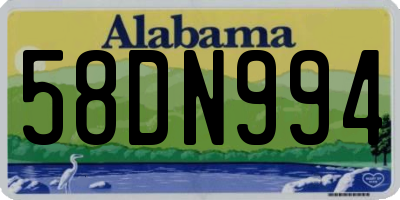 AL license plate 58DN994