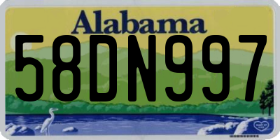 AL license plate 58DN997