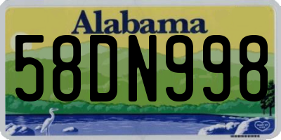 AL license plate 58DN998