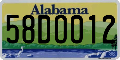 AL license plate 58DO012