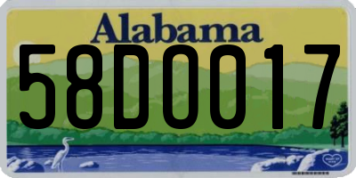 AL license plate 58DO017