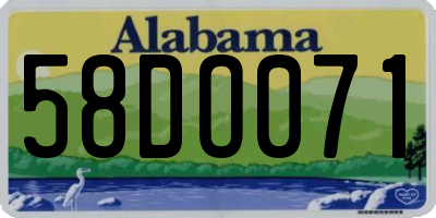 AL license plate 58DO071